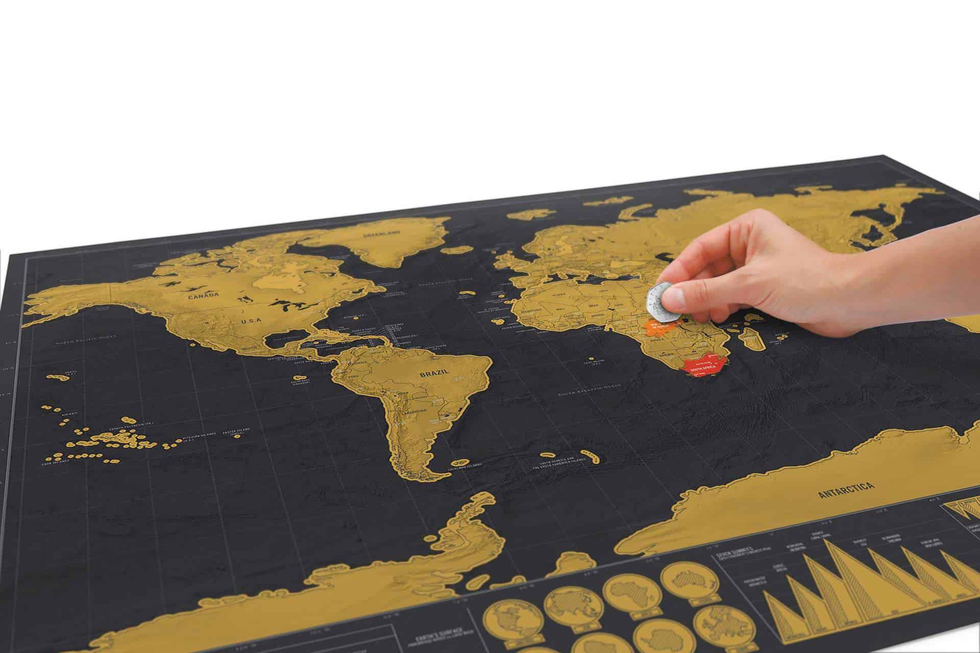 Scratch Map Travel World Luckies of London De Luxe