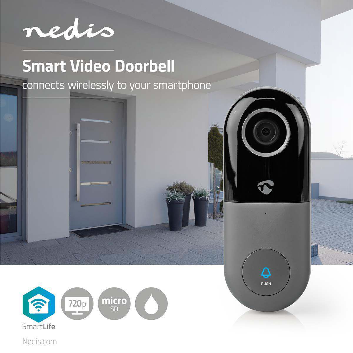 WiFi Smart Video Doorbell IP  HD Pan Tilt Nedis
