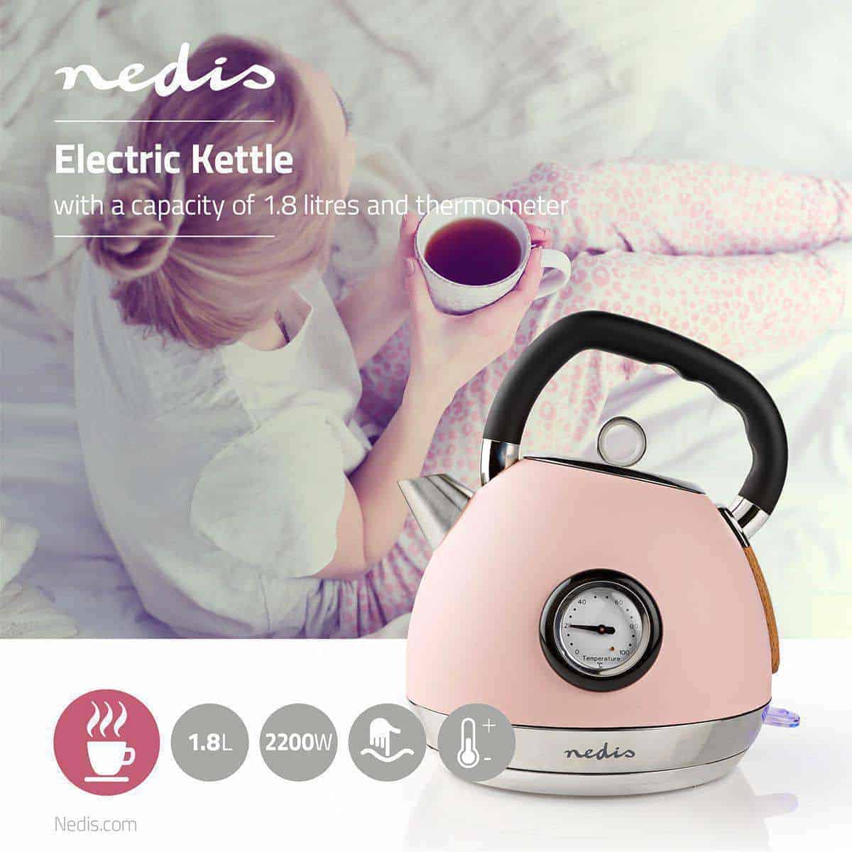 Kettle Water Cooker Colour Retro Nedis