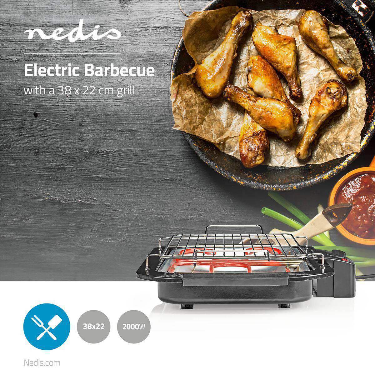Nedis Electric Table BBQ Grill - 2000W - Image 6