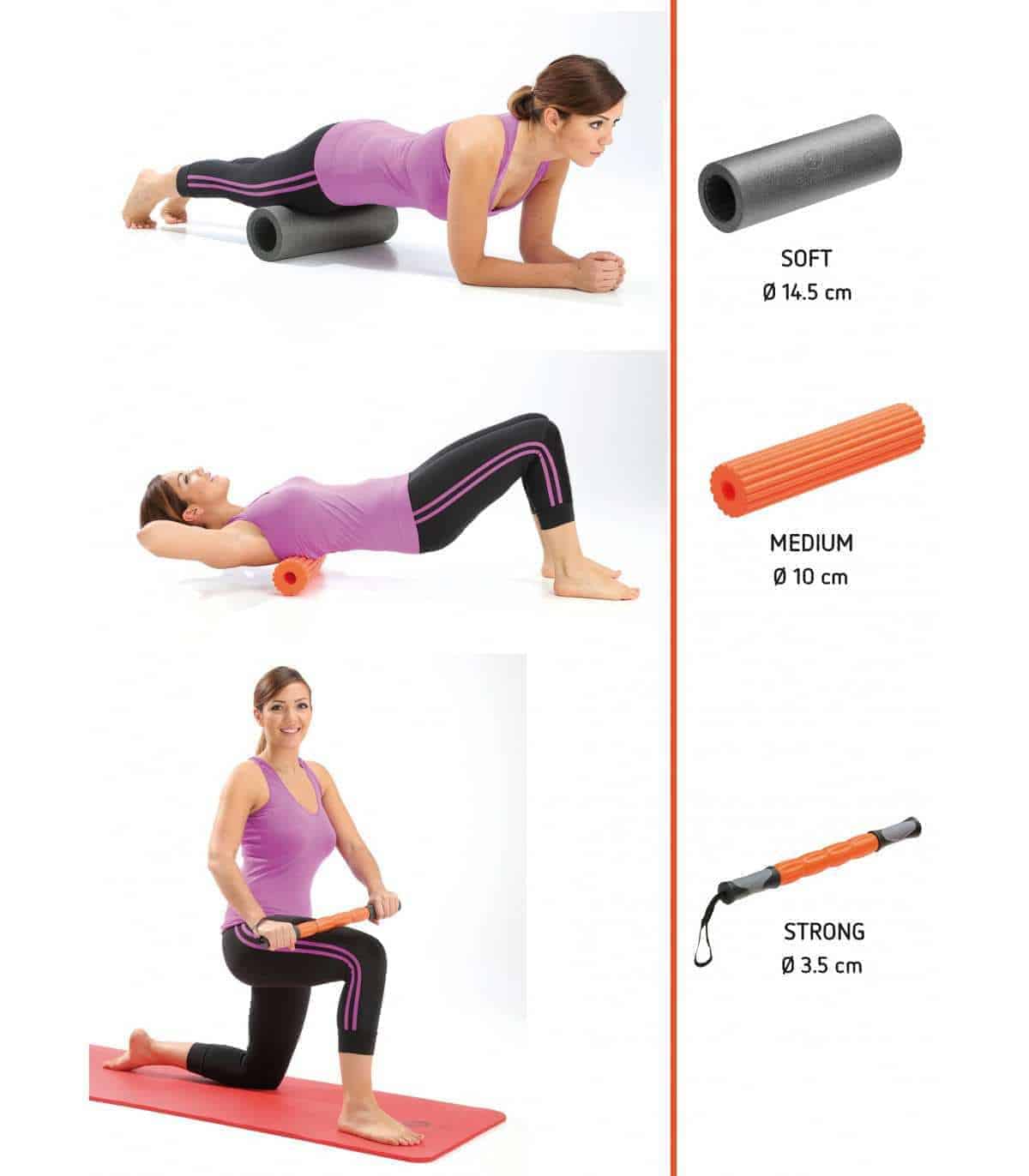 Foam Roller 3-in-1 Orange 46cm Sveltus