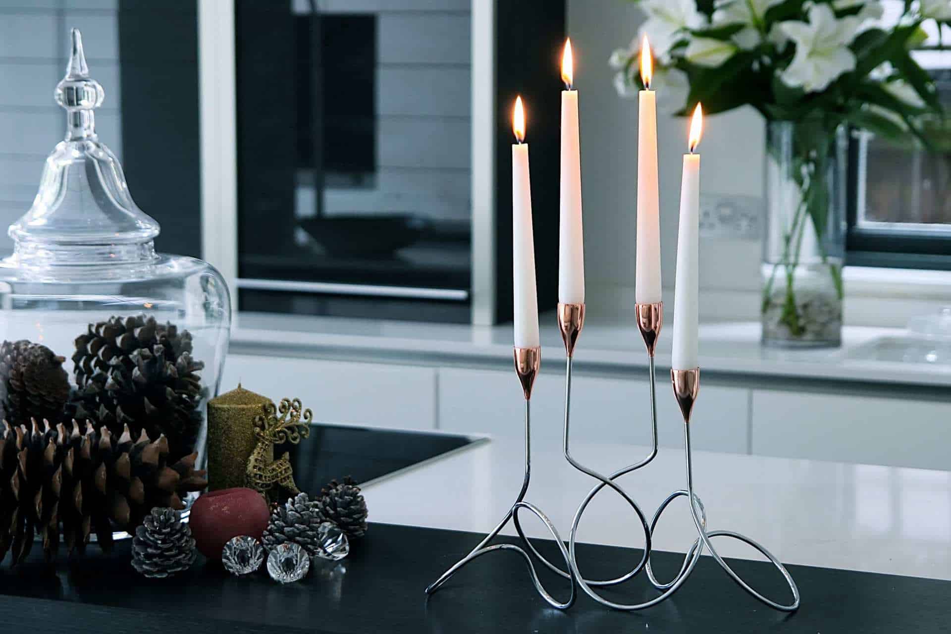 Black Blum Candelabra Chrome Copper