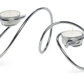 Black Blum T-Loop Candle Holder Chrome LOOP Maison