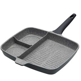 Cast Aluminium Grill Pan Three sections MasterClass