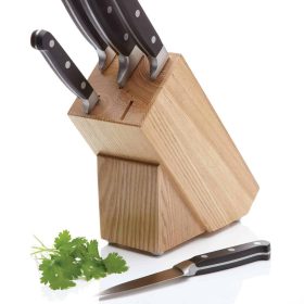 Knife Set Oak Wook Block MasterClass Halo