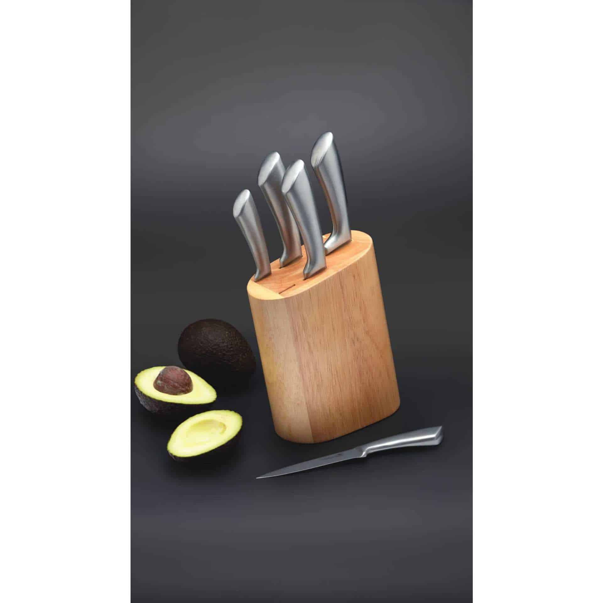 Kitchen Knife Set in Wooden Block MasterClass Sabre