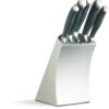 Kitchen Knife Set in Stainless Steel Block MasterClassTrojan