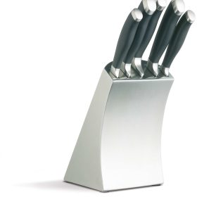 Kitchen Knife Set in Stainless Steel Block MasterClassTrojan