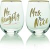 Stemless Wine Glass Funny Text Mikasa Cheers
