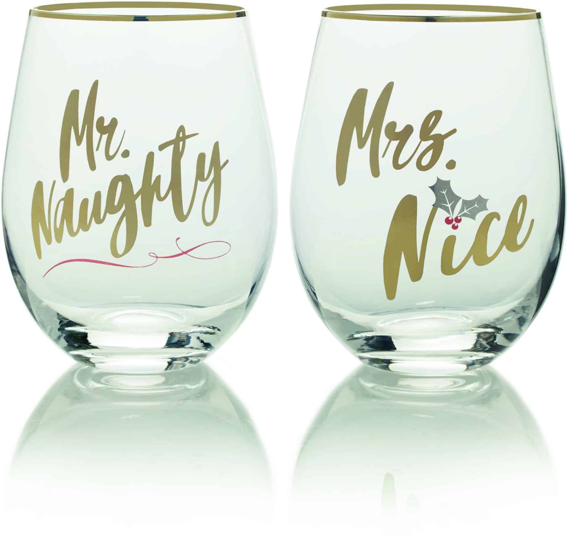 Stemless Wine Glass Funny Text Mikasa Cheers