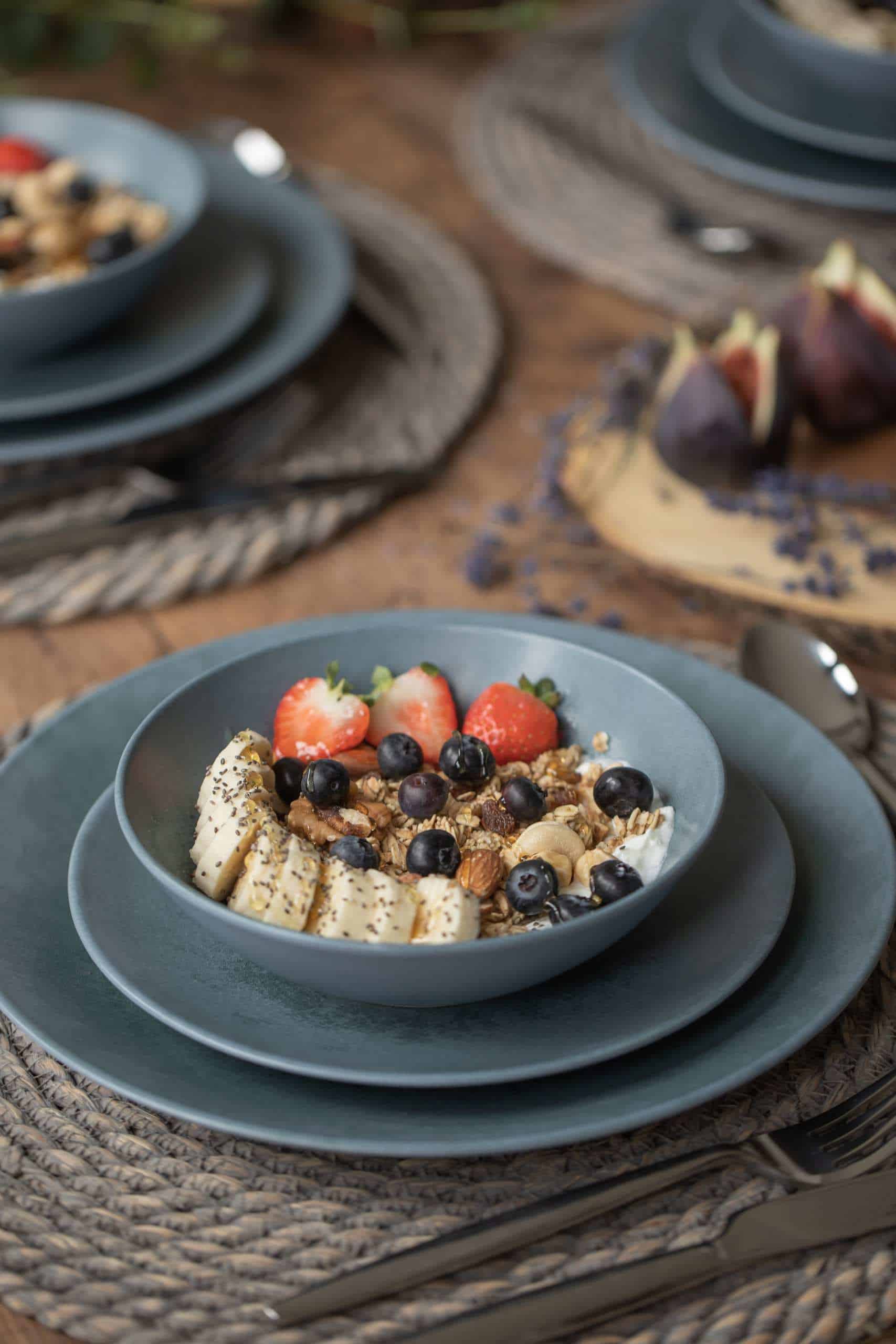 Stoneware Blue Dinner Set Tableware Mikasa Set