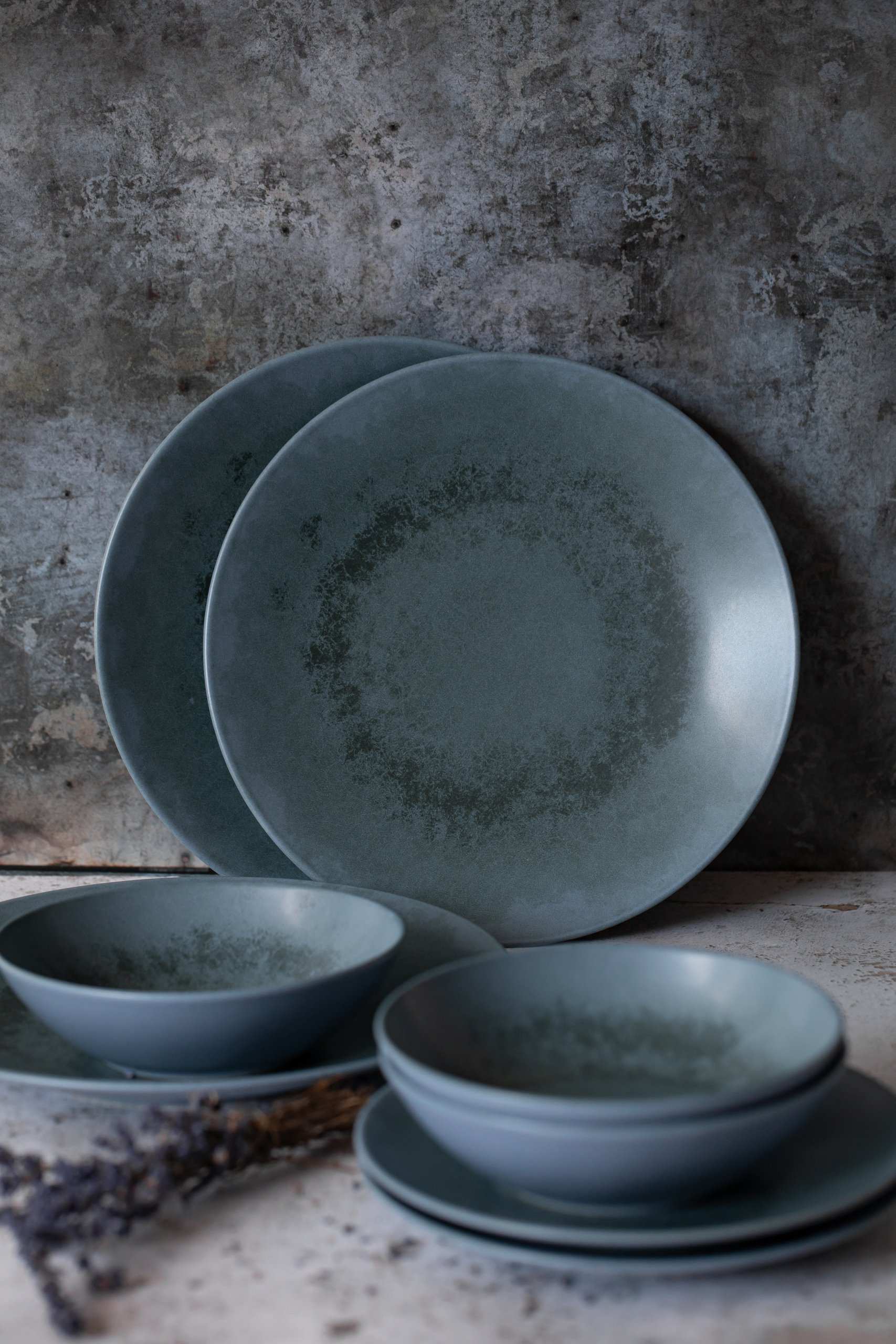 Stoneware Blue Dinner Set Tableware Mikasa Set