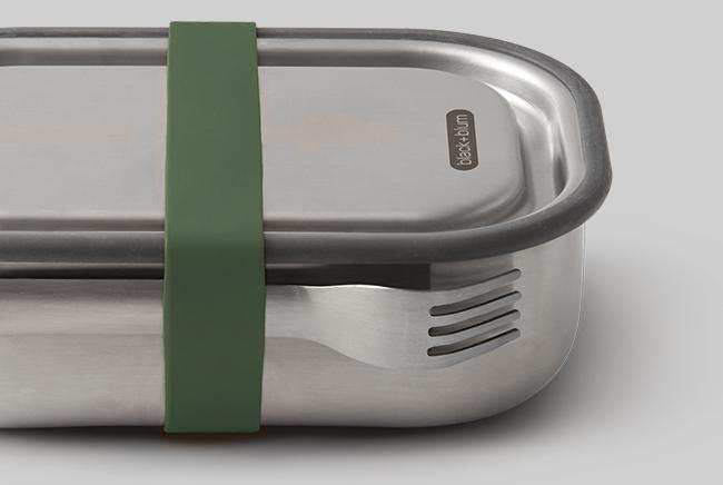 Sandwich Box Lunch Stainless Steel Large Black Blum