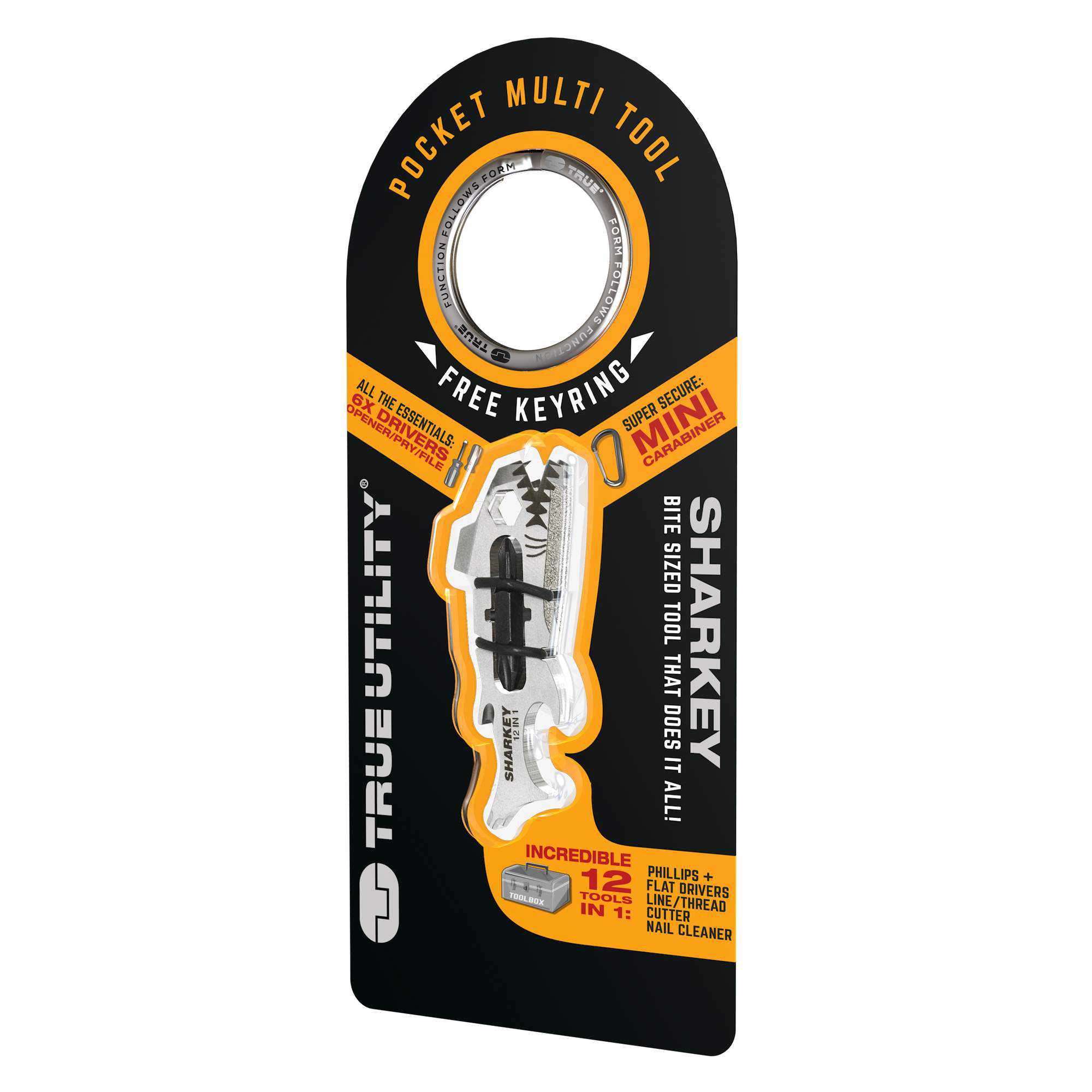 True Utility Sharkey Bite Size Multitool Keyring Packaging