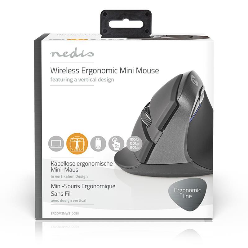 Nedis Wireless Mouse 800-1600dpi – 6 Buttons – Optical