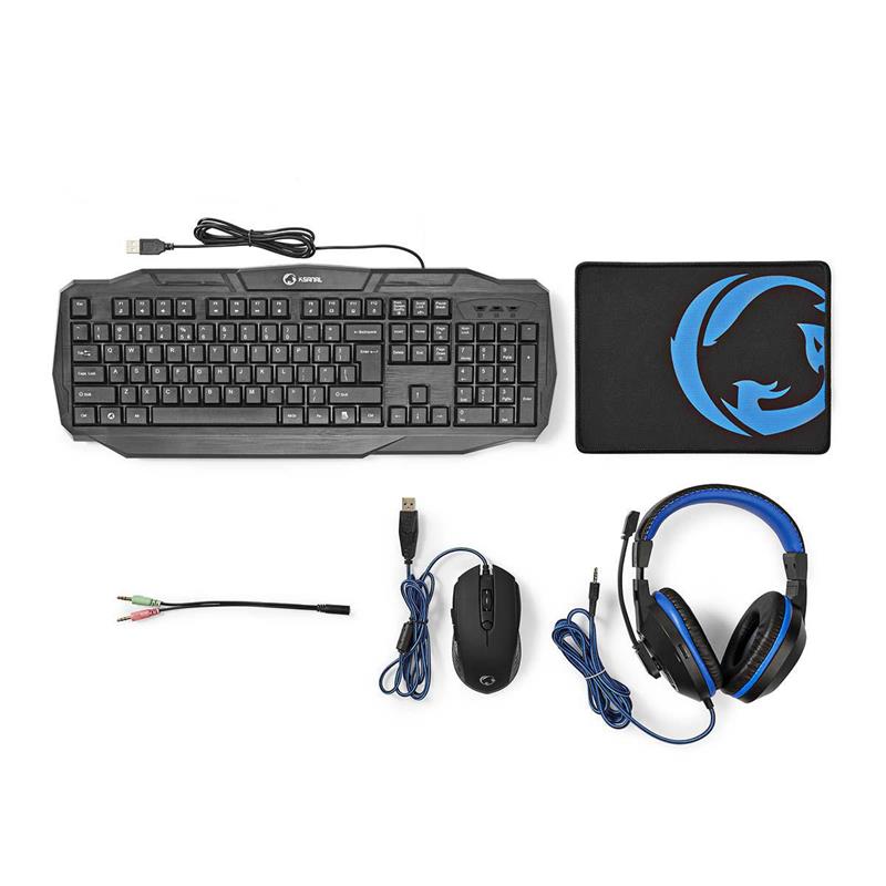 Nedis Gaming Combo Kit 4-in-1 – LED – US / QWERTY
