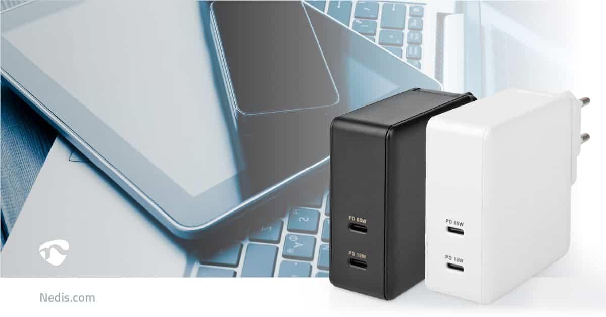 Nedis Quick Wall Charger – 65W – 2 x USB-C Output