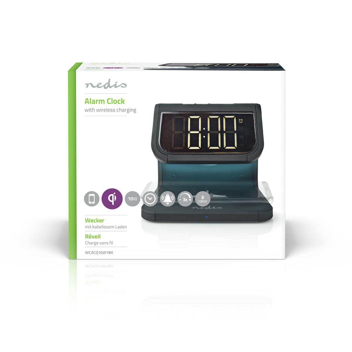 Nedis Alarm Clock with QI Wireless Charging