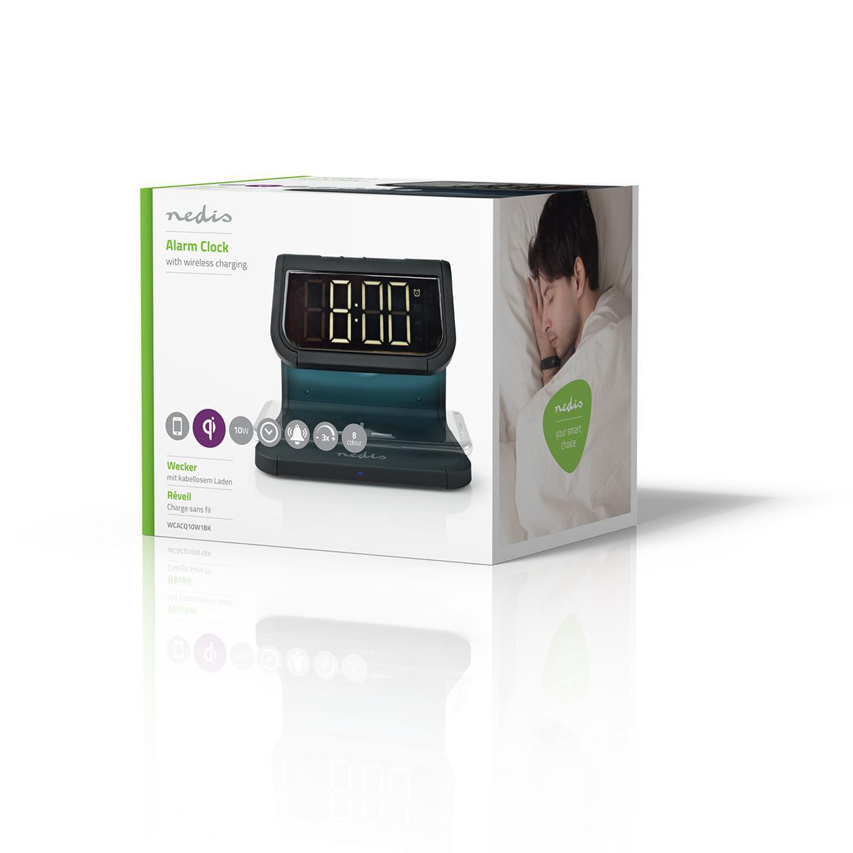 Nedis Alarm Clock with QI Wireless Charging