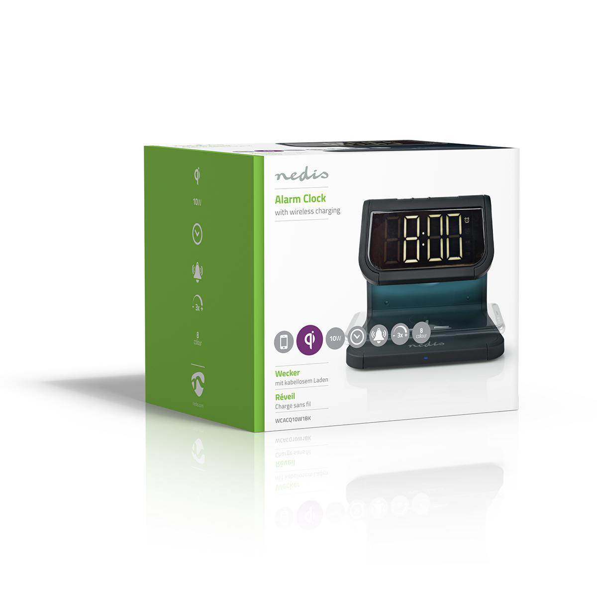 Nedis Alarm Clock with QI Wireless Charging