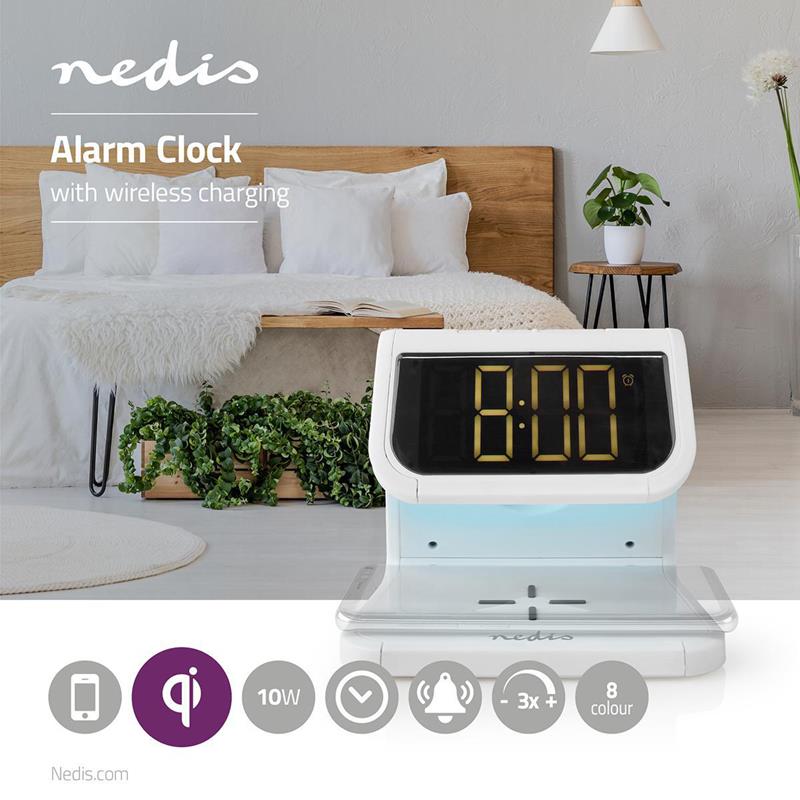 Nedis Alarm Clock with QI Wireless Charging