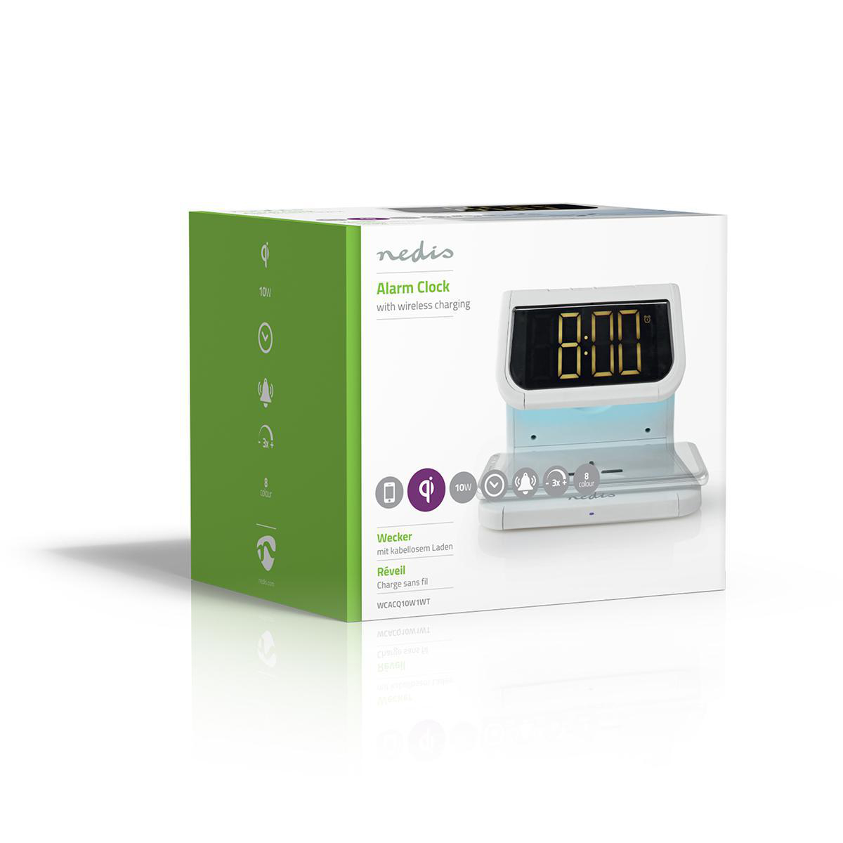 Nedis Alarm Clock with QI Wireless Charging