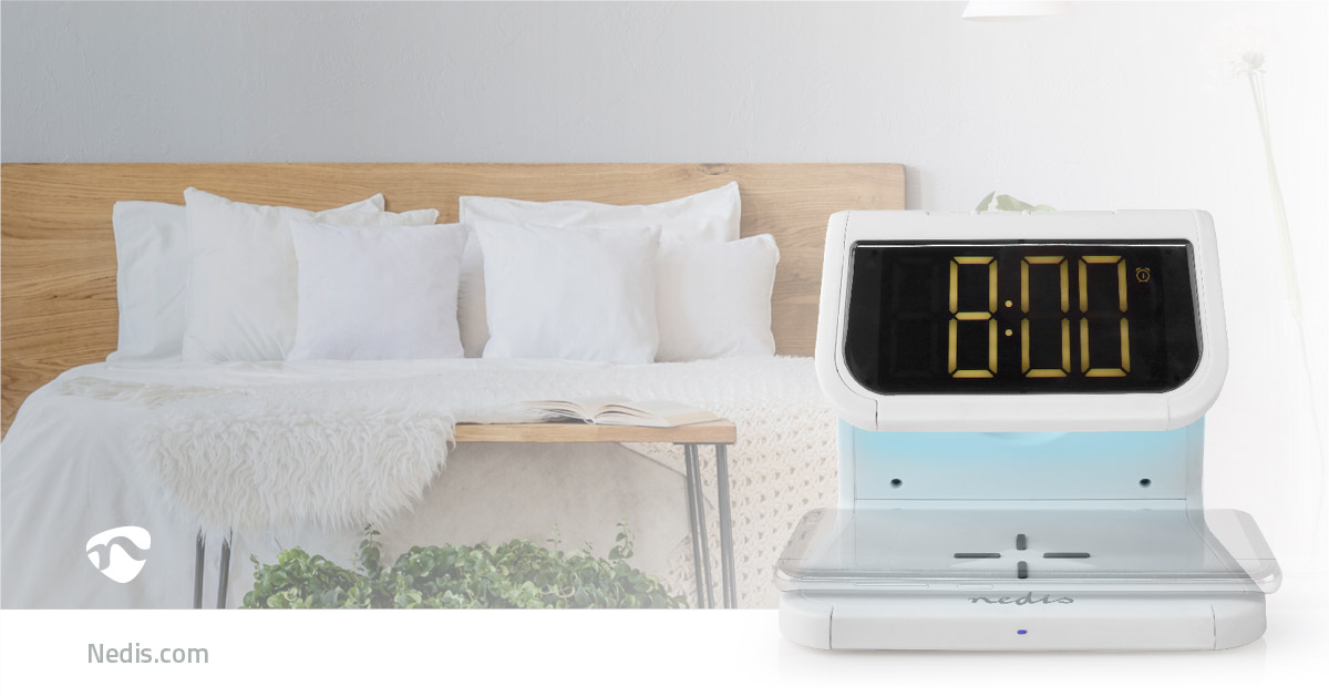 Nedis Alarm Clock with QI Wireless Charging