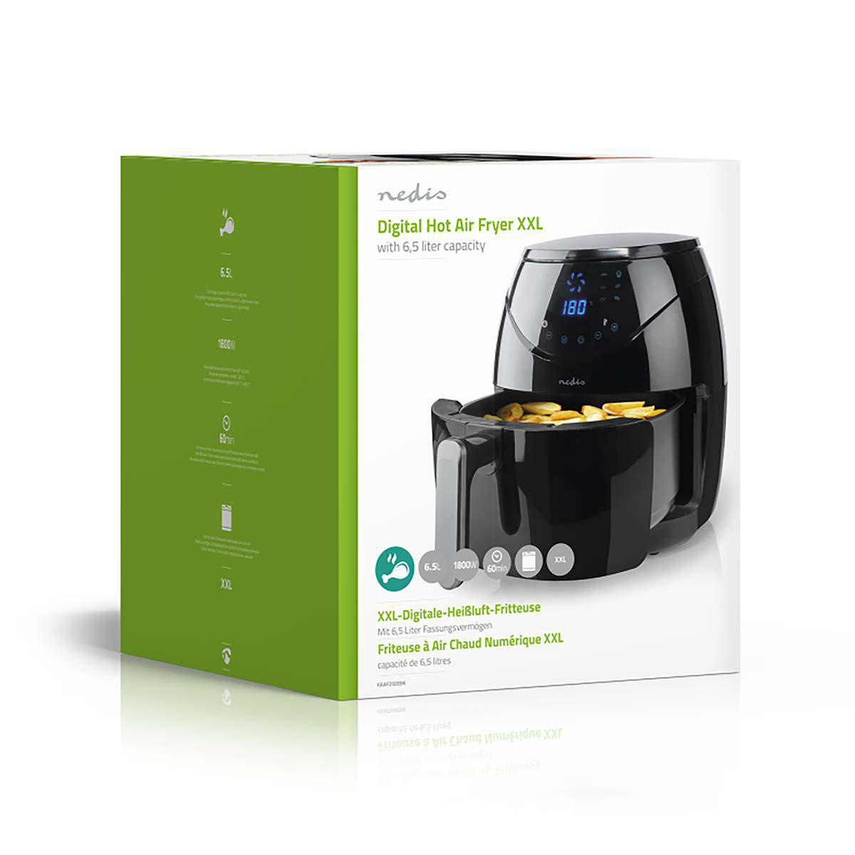 Nedis Hot Air Fryer 6.5L – Timer 60min Digital