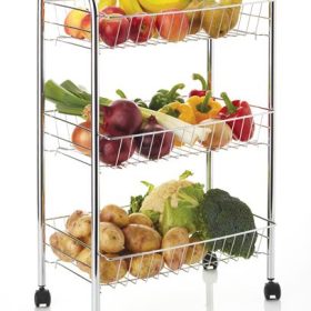 KitchenCraft Chrome Plated Three Tier Trolley