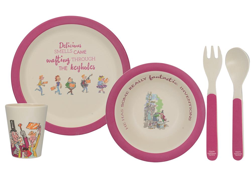 Roald Dahl Bamboo Dinner Set Charlie & Chocolate Factory