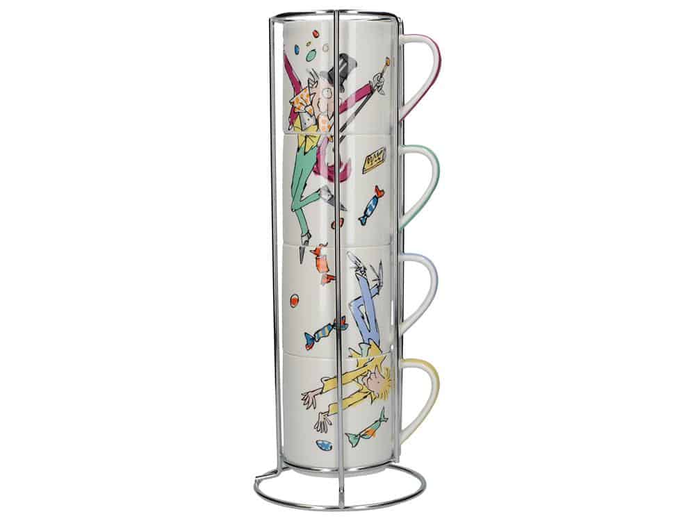 Roald Dahl Set 4 Stacking Mugs Charlie & Chocolate Factory