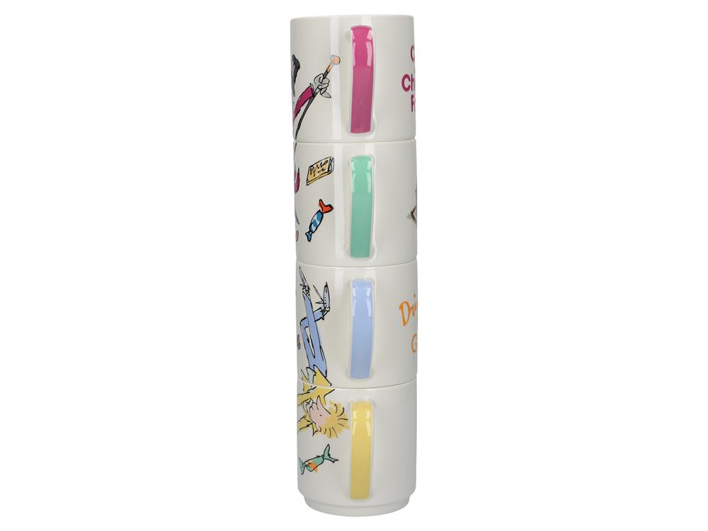 Roald Dahl Set 4 Stacking Mugs Charlie & Chocolate Factory
