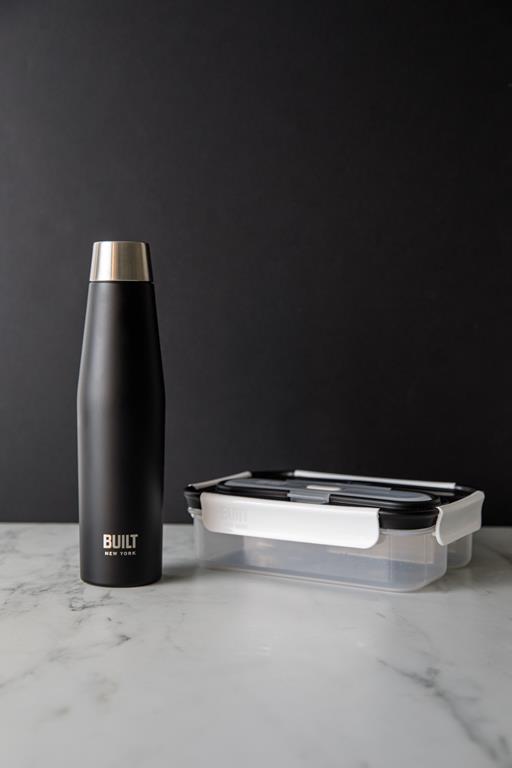 Built Apex Water Bottle & Bento Lunch Box Gift Set – Black