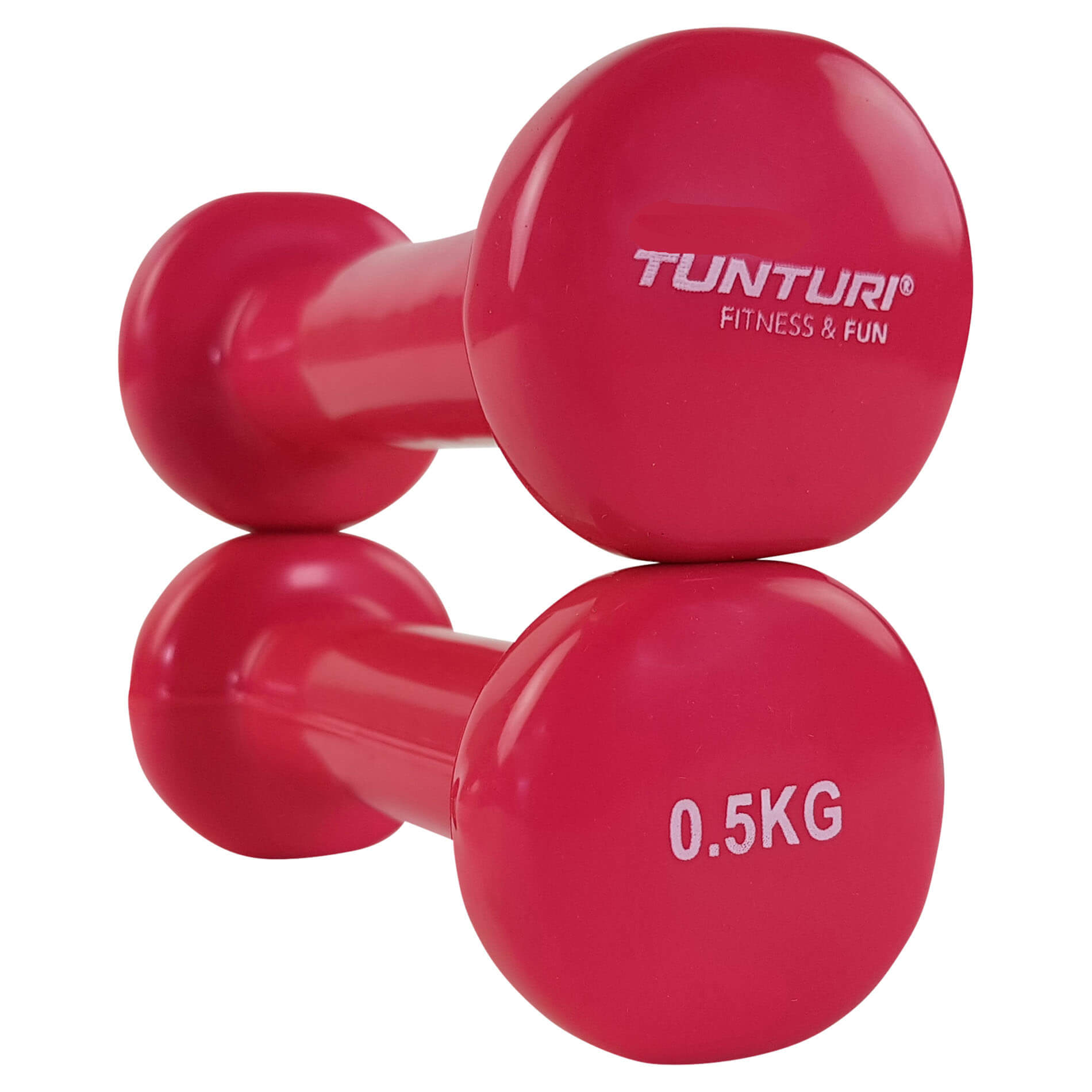 Tunturi Vinyl Dumbbells 0.5kg, Pink, Pair - Image 4
