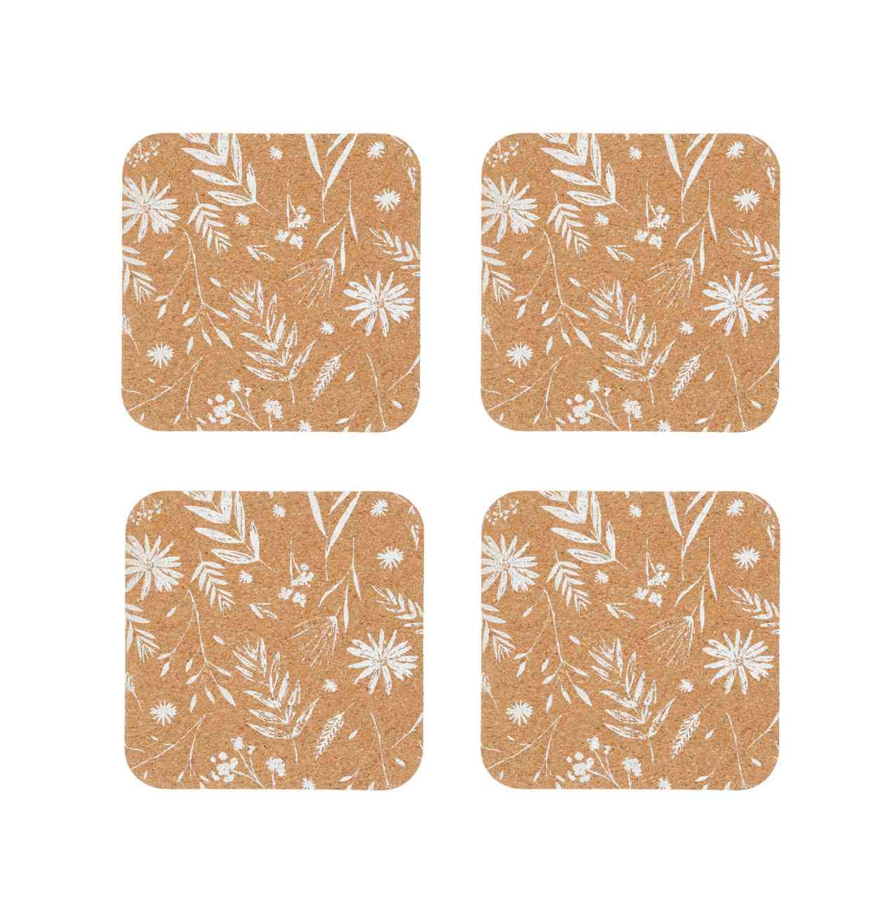 96849_1_Natural Elements Biodegradable Cork Coasters Set - 4pcs.