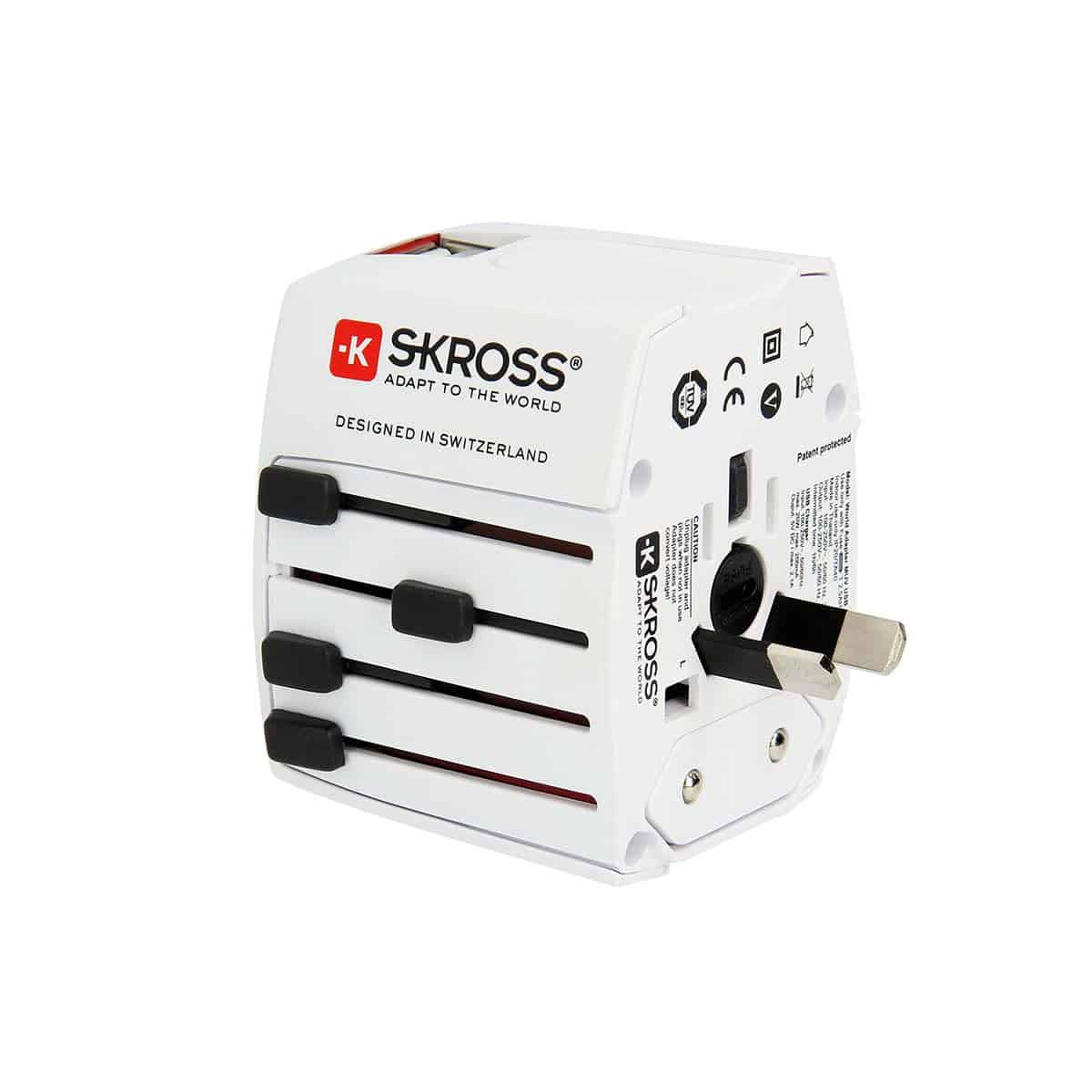 Skross Travel Adapter World MUV USB Unearthed