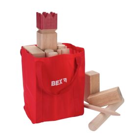 Bex Kubb Viking Original Rubber Wood - Red King