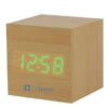 Liquno Nissi Green Line Bamboo Alarm Clock – Natural Wood
