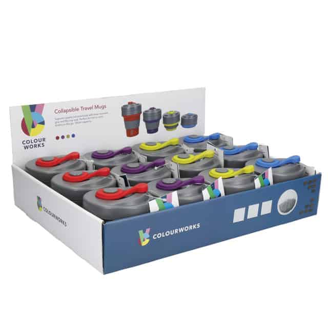 Colourworks Silicone Collapsible Travel Mug 350ml.