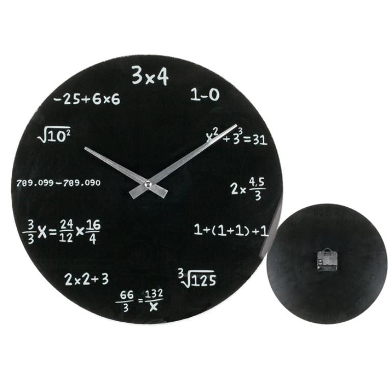 Out of the Blue Wall Clock Black Glass – Mathematic