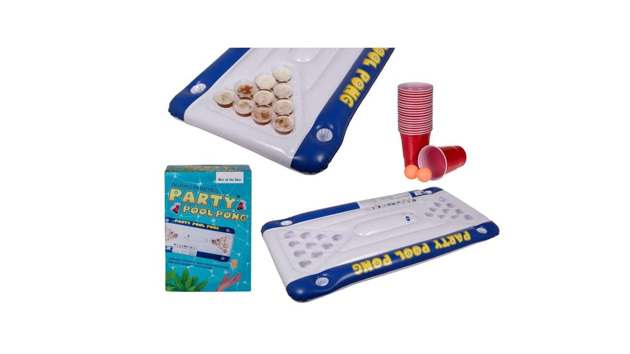 Out of the Blue Air Mattress Pool Pong Game