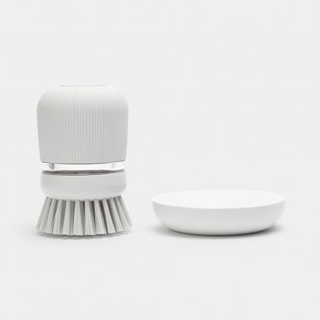 Brabantia Soap Dispensing Dish Brush - Light Grey