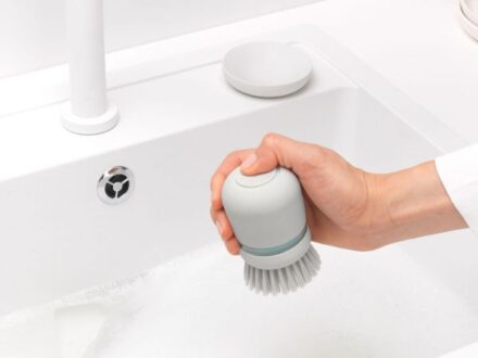 Brabantia Soap Dispensing Dish Brush - Light Grey