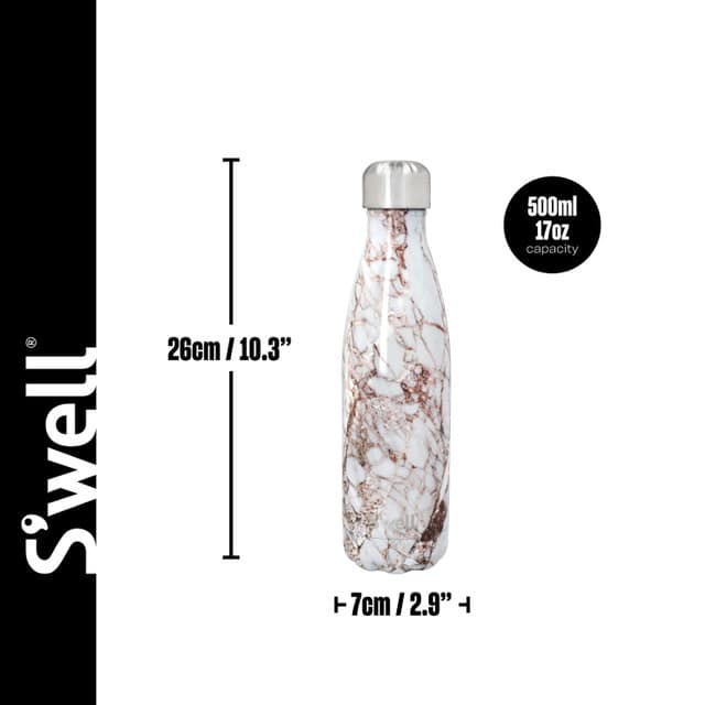 S'well Water Bottle 500ml - Calacatta Gold