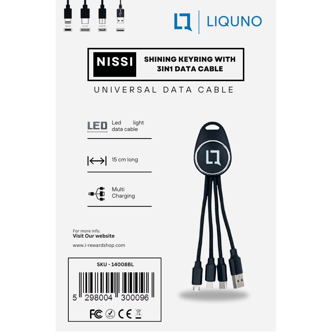 Liquno Nissi Shining Keyring with 3in1 Data Cable - Image 10