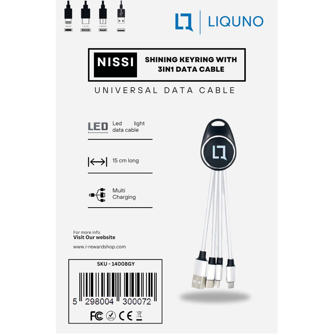 Liquno Nissi Shining Keyring with 3in1 Data Cable - Image 7