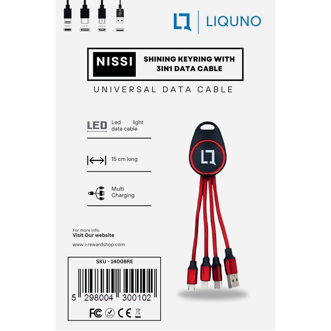 Liquno Nissi Shining Keyring with 3in1 Data Cable - Image 8