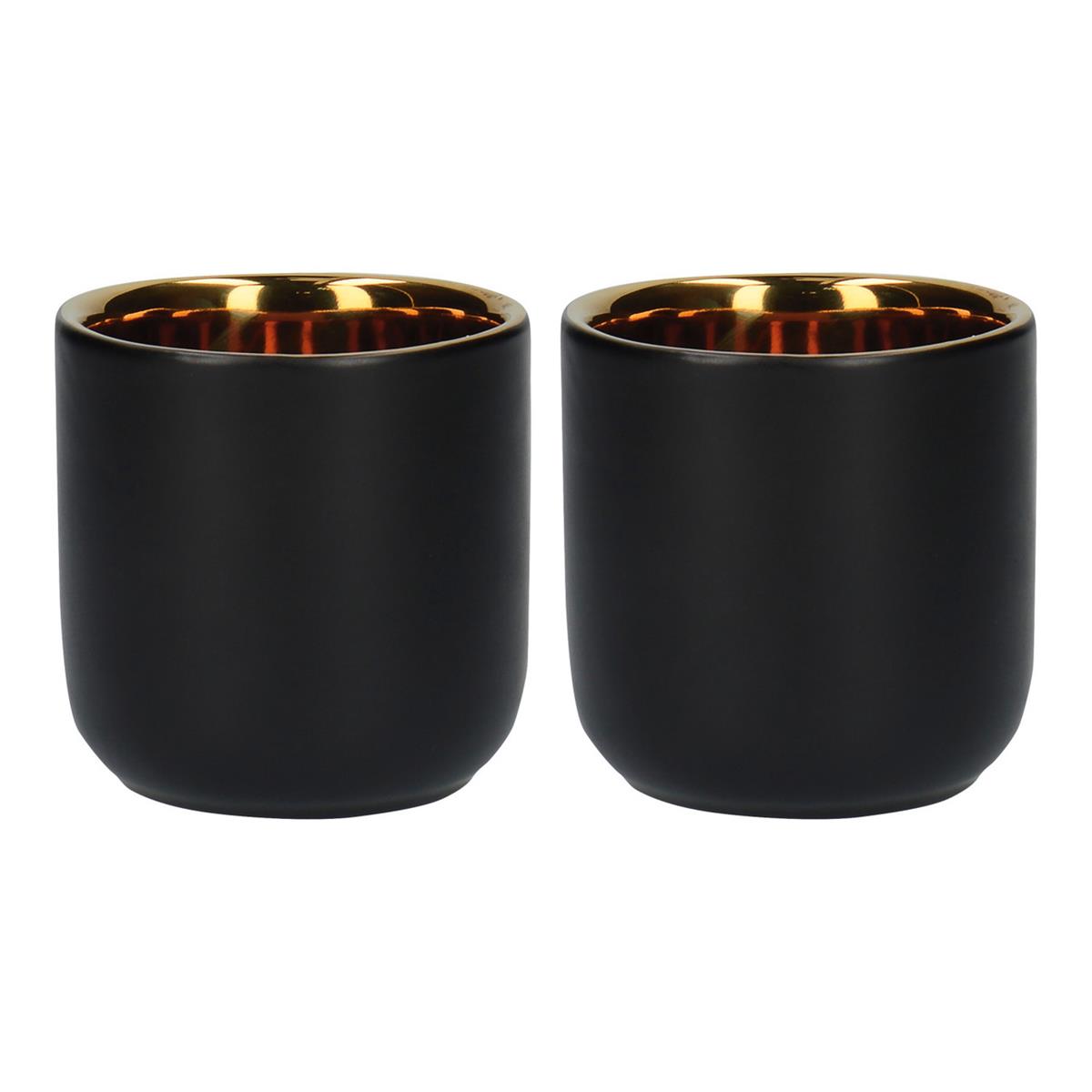 La Cafetière Double Insulated Espresso Cups Black/Gold 2pcs.