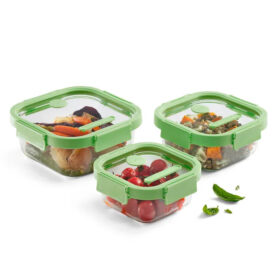 Lékué Versatile Square Glass Container Set - 3pcs.