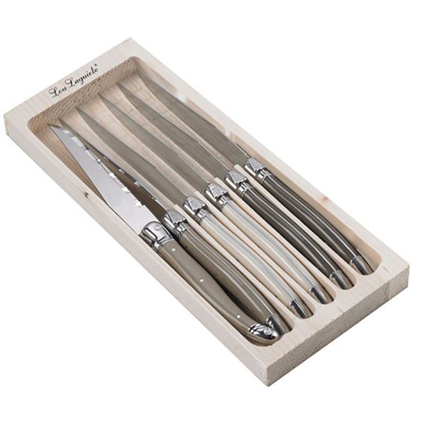 Amefa Lou Laguiole Steak Knives Set | 6 pieces | 3 colours